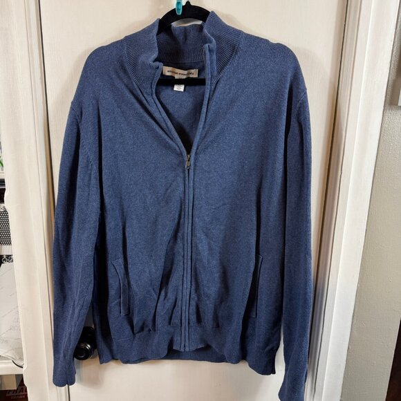 Amazon Essentials Men’s Full Zip Cotton Sweater Jacket Blue XL - Picture 2 of 9